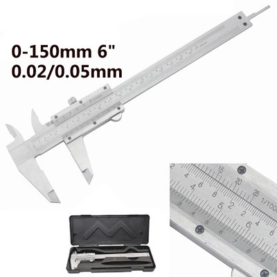 Şubler Vernier din metal 150 mm/0,02 mm/0,05 mm Şublere Vernier din oţel Calibre Micrometru Instrument de măsurare Instrumente şubler Cu adâncime