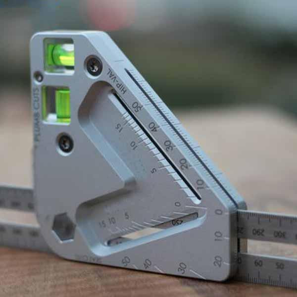 Riglă multifuncțională pentru prelucrarea lemnului, instrument de unghi din aliaj de aluminiu, raportor de viteză, riglă de măsurare pătrată metrică pentru încadrarea clădirilor