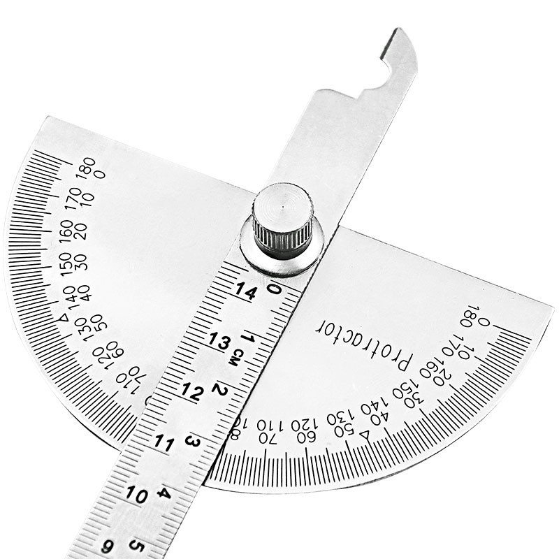 0-180 laipsnių reguliuojamas nerūdijančio plieno kampo matuoklio liniuotė apvali galvutė apkaba Medienos apdirbimo įrankių matavimo liniuotė