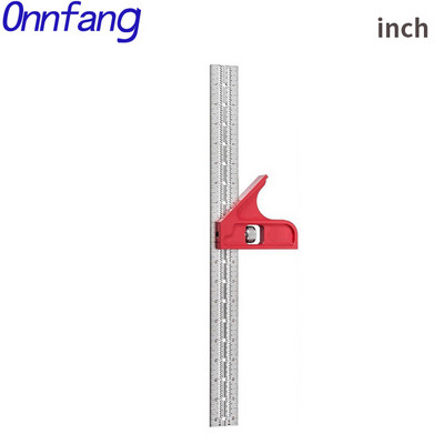 Din aliaj de aluminiu multifuncțional de 18 inchi Încercați marcajul în unghi pătrat Riglă dreaptă pentru tâmplar dulgher Prelucrarea lemnului Glisare reglabilă R