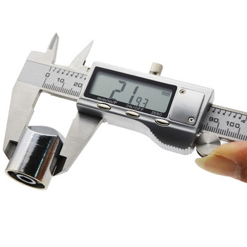 150 мм цифров дебеломер от неръждаема стомана 6-инчов метален дебеломер електронен широкоекранен инструмент за измерване на нониус с фракция