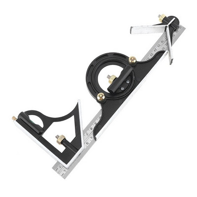 300 mm multifunkčné kombinované uhlové pravítko z nehrdzavejúcej ocele 45/90 stupňov s vodováhou