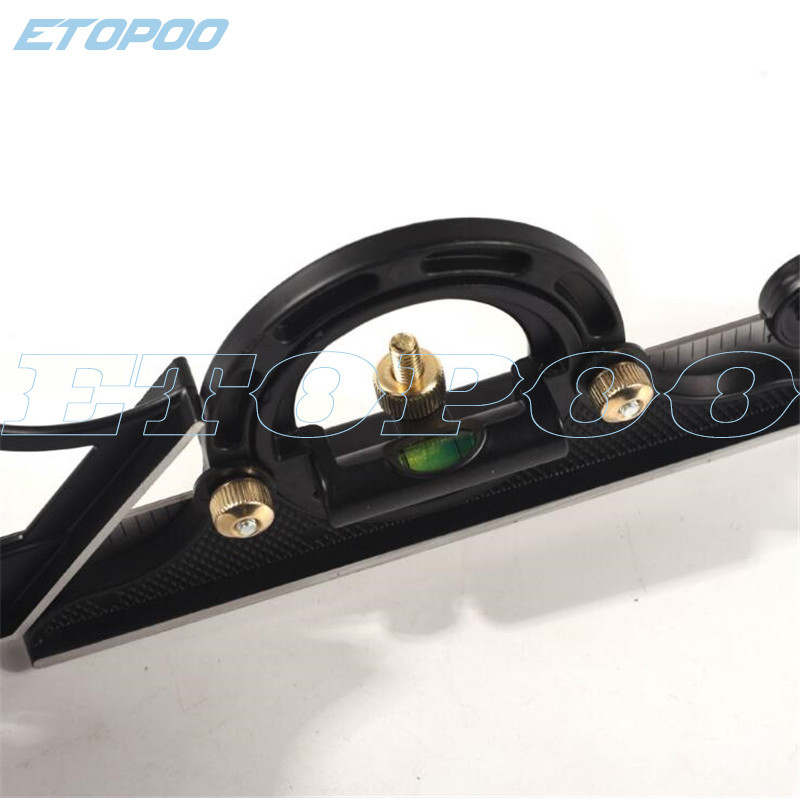 300 mm multifunkčné kombinované uhlové pravítko z nehrdzavejúcej ocele 45/90 stupňov s vodováhou