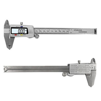150 мм електронен цифров метален дебеломер, 6-инчов дебеломер от неръждаема стомана, микрометър, измервателен инструмент, цифрова линийка