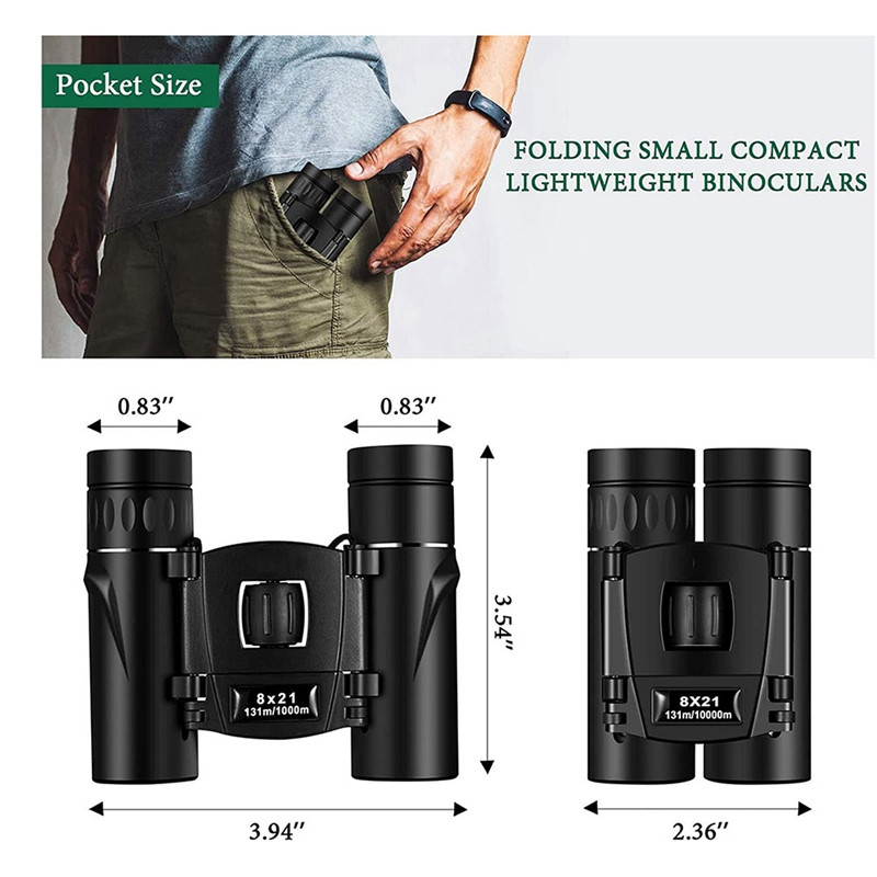 Binoclu Mini binoclu de buzunar Import complet din sticlă optică Mini binoclu ușor pliabil pentru concert de operă