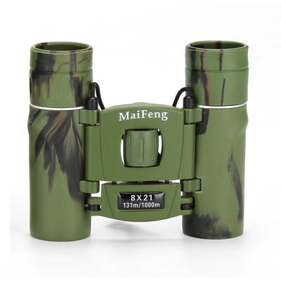 Binoclu de vânătoare, compact, puternic, 8X21, telescop pliabil de buzunar, complet optic, cu acoperire multiplă pentru drumeții turistice