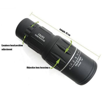 16x52 HD Scope Dual Focus Monocular Telescope Hunting Spotting Upgrade Ръчен бинокъл 66m/8000m за туризъм Спорт на открито