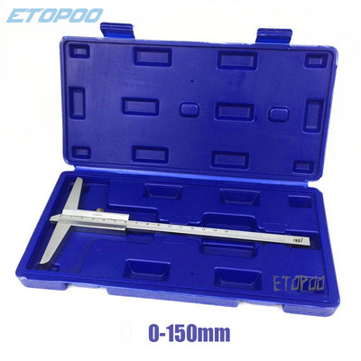 0-150/200/300mm 0,02mm Mélység nóniuszos tolómérő Mélységmérő dobozzal Rozsdamentes acél Mikrométer Metrikus mérőműszer Mérőeszközök