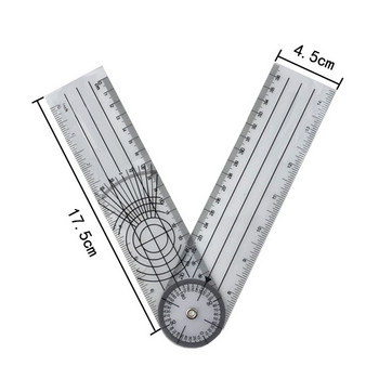 Професионален мулти-линийка 360-градусов гониометър PVC ъгломер Линийка Транспортир Полезен инструмент за измерване Училищни офис консумативи