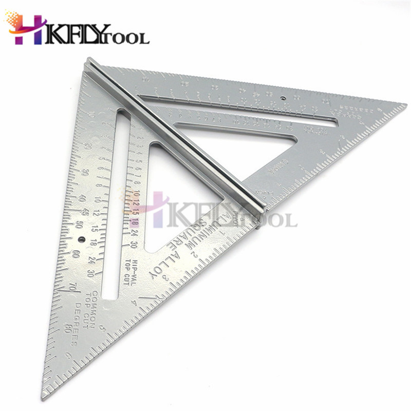 7 colių metrinio trikampio kampo matuoklis aliuminio lydinio greitis Išbandykite kvadratinę dailidės matavimo liniuotę, išdėstymo įrankį