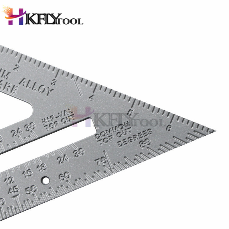 7 colių metrinio trikampio kampo matuoklis aliuminio lydinio greitis Išbandykite kvadratinę dailidės matavimo liniuotę, išdėstymo įrankį