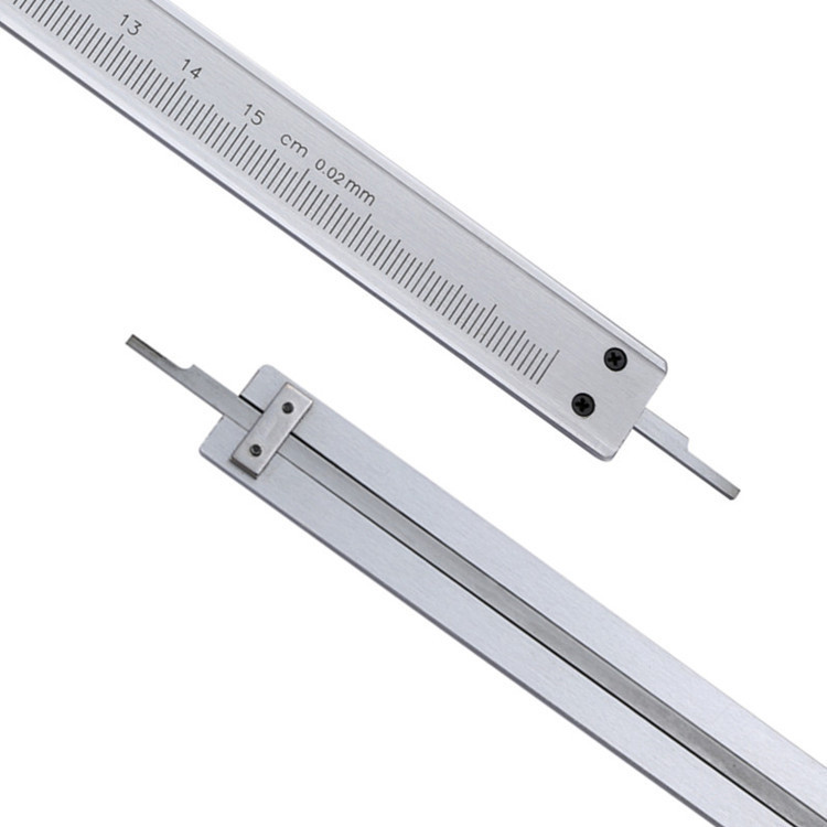 1 ks posuvné meradlo 6" 0-150 mm 0,02 mm 1/128 strieborný kovový uhlíkový oceľový vonkajší posuvný meter, mikrometer, meracie nástroje