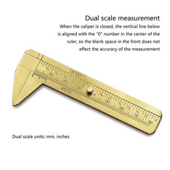 Vernier Caliper Copper Alloy Mini Brass συρόμενη τσέπη δαγκάνα μεταλλική διπλή ζυγαριά για μέτρηση πολύτιμων λίθων και κοσμημάτων