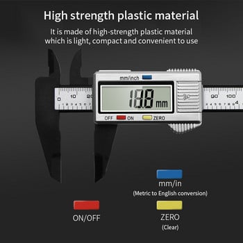 Ηλεκτρονικό ψηφιακό διαβήτη 6 ιντσών 150 mm 100 mm 6 ιντσών, ανθρακονήματα, μετρητή διαμέτρημα δαγκάνα Vernier, ψηφιακό εργαλείο μέτρησης χάρακα