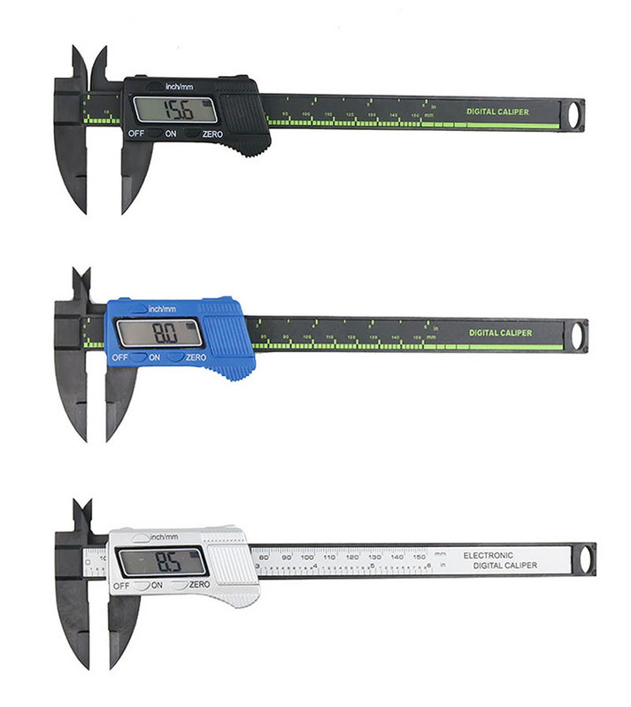 Nou sosire 150mm 6 inch LCD digital electronic fibră de carbon etrier vernier instrument de măsurare micrometru