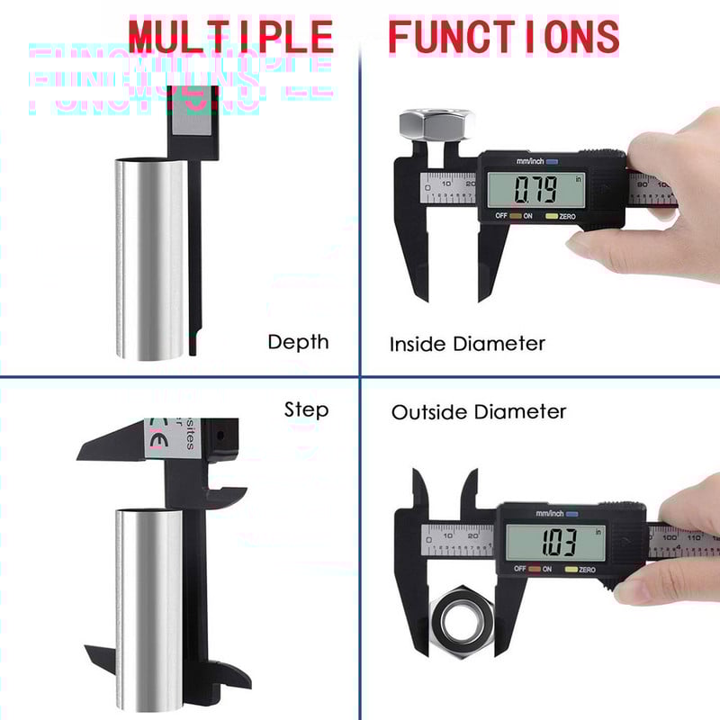 Șubler digital electronic de 150 mm, 6 inci, fibră de carbon, șubler Vernier Instrumente de măsurare micrometru Instrumente de măsurare riglă digitală Instrument de măsurare