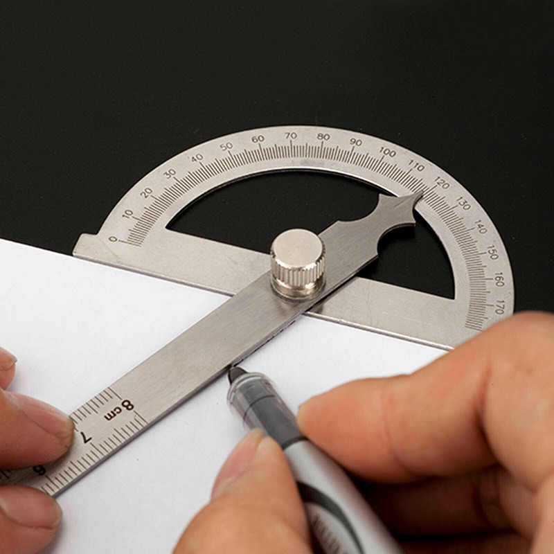 180 laipsnių metalinis kampo ieškiklis Goniometras kampo matuoklis, nerūdijančio plieno sukamoji matavimo liniuotė, medžio apdirbimo įrankiai 15 cm