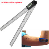 0-300 mm daugiafunkcinis skaitmeninis LCD ekrano kampo liniuotė 360° elektroninis goniometro transporterio matavimo įrankis