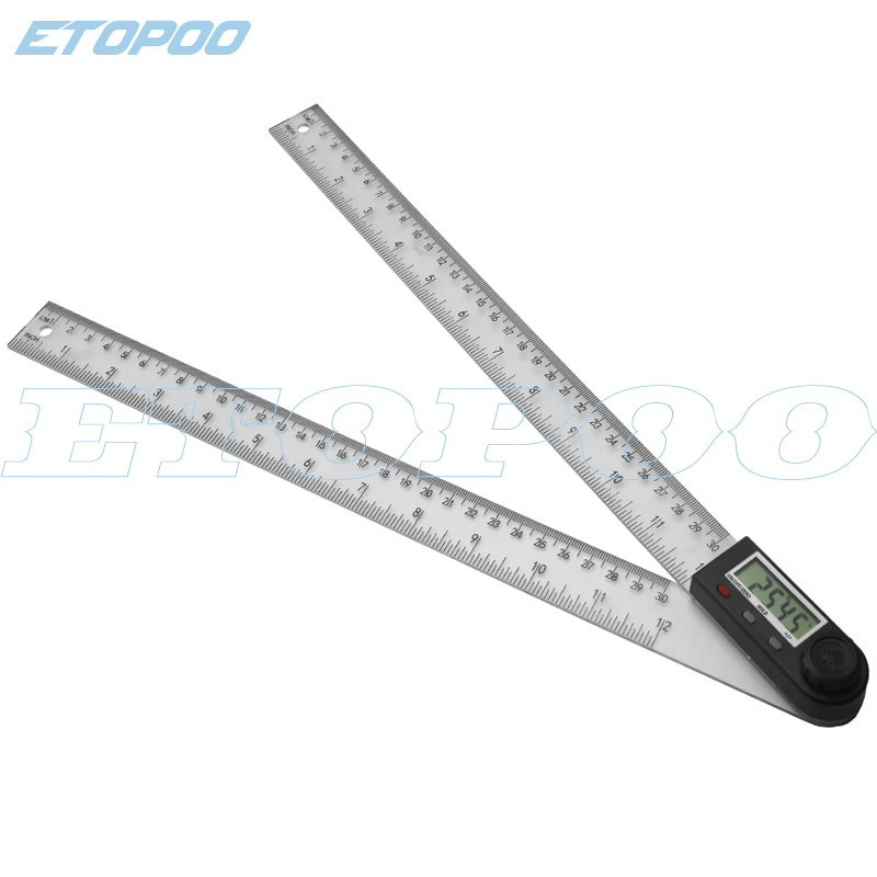 0-300 mm daugiafunkcinis skaitmeninis LCD ekrano kampo liniuotė 360° elektroninis goniometro transporterio matavimo įrankis