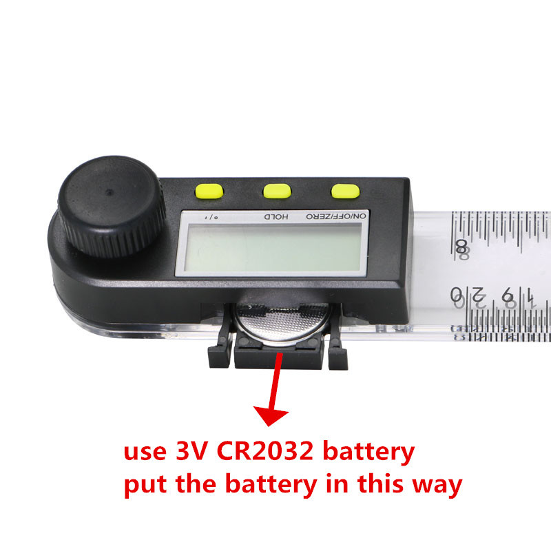 0-300 mm daugiafunkcinis skaitmeninis LCD ekrano kampo liniuotė 360° elektroninis goniometro transporterio matavimo įrankis