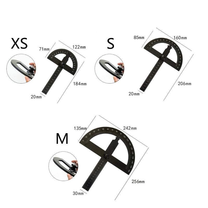 0-180 laipsnių kampo matuoklis-puslankiu liniuotė Matematikos matavimo įrankis