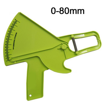 80 мм калипер за телесни мазнини ABS Розов/зелен Адипометър Измерване на кожната гънка 11*9.4*1.2 инча Тестер за измерване на тегло Измервателни инструменти
