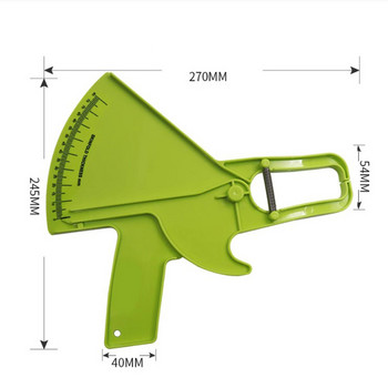 80 мм калипер за телесни мазнини ABS Розов/зелен Адипометър Измерване на кожната гънка 11*9.4*1.2 инча Тестер за измерване на тегло Измервателни инструменти
