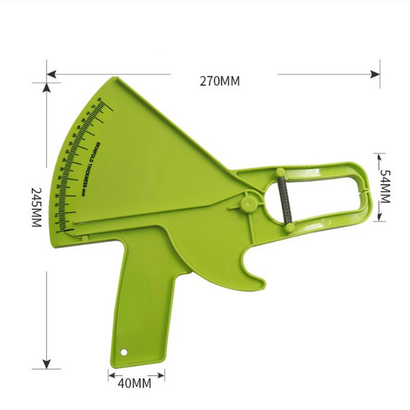 80 mm kūno riebalų apkaba ABS rožinė/žalia adipometro odos raukšlių matavimas 11*9,4*1,2 colio svorio matavimo testerio matavimo įrankiai