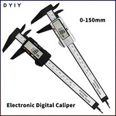 0-150 mm elektrooniline digitaalne nihiku pachomeeter Vernieri nihikuga süsinikkiust mõõturi kalibraatori mikromeetri mõõteriist 6 tolli