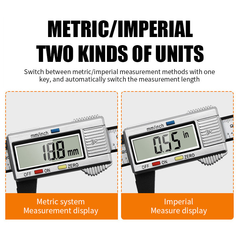 0-150 mm elektrooniline digitaalne nihiku pachomeeter Vernieri nihikuga süsinikkiust mõõturi kalibraatori mikromeetri mõõteriist 6 tolli