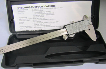 0-150 mm 6-инчов дигитален дебеломер от неръждаема стомана, електронен нониус, микрометър, дебеломер на дебеломера от въглеродни влакна