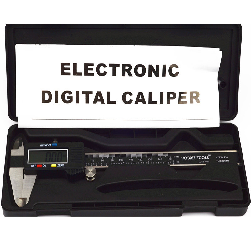 0-150 mm 6 collu digitālais suports nerūsējošā tērauda elektroniskais nonija suports mikrometrs oglekļa šķiedras suporta biezuma mērīšanas lineāls