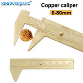 Mõõtetööriist 0 ~ 80 mm mini massiiv messingist liugjoonlaud ühe- ja kaheskaalaga noonjerist kullast nihikuga kaasaskantav tööriist