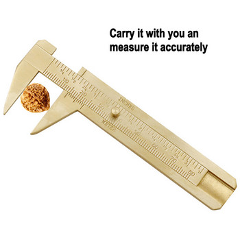 Εργαλείο μέτρησης 0 ~ 80mm μίνι συρόμενος χάρακας από συμπαγή ορείχαλκο μονής και διπλής κλίμακας φορητό εργαλείο χρυσής δαγκάνας βερνιέρου