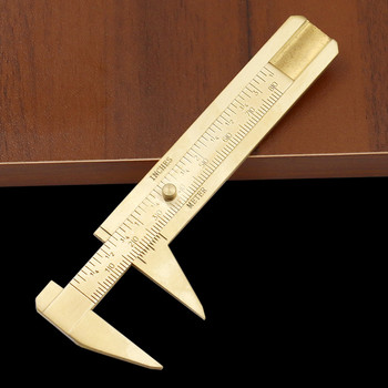 Измервателен инструмент 0 ~ 80 мм мини масивна месингова плъзгаща се линийка с единична и двойна скала нониус златен шублер преносим инструмент