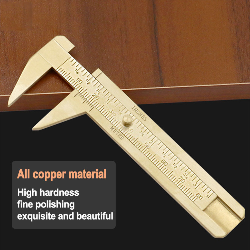 Mõõtetööriist 0 ~ 80 mm mini massiiv messingist liugjoonlaud ühe- ja kaheskaalaga noonjerist kullast nihikuga kaasaskantav tööriist