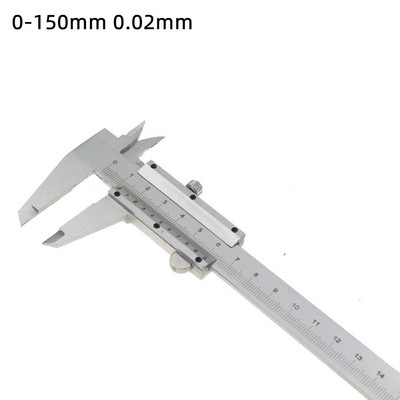 1 tk Vernier nihik 150 mm 0,02 1/128 0,05 libiseva gabariidi mõõtmise tööriist sees, väljas Sügavuse astme mikromeetri pidurisadulate mõõtmine