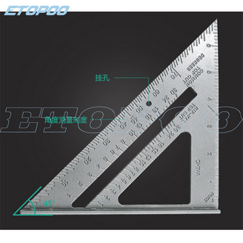 Εργαλείο διάταξης ακονιστηρίων μέτρησης ξυλουργού 7 ιντσών τετράγωνης στέγης τρίγωνο γωνίας