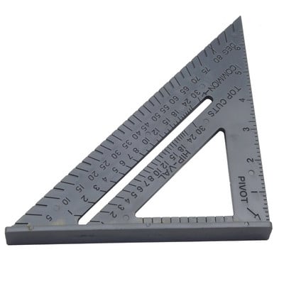 7 colių kvadratinis stogo dangos trikampio kampo matuoklis dailidės matavimo galąstuvų išdėstymo įrankis