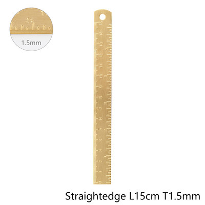 Vintažinė žalvario tiesi liniuotė metalinė trikampė liniuotė, matavimo įrankis mokiniams Kūrybinės raštinės reikmenys mokyklinėms reikmenims