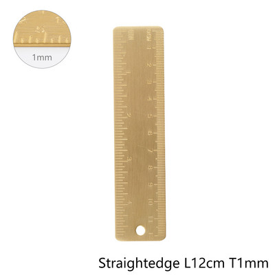 Vintažinė žalvario tiesi liniuotė metalinė trikampė liniuotė, matavimo įrankis mokiniams Kūrybinės raštinės reikmenys mokyklinėms reikmenims