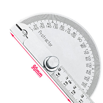 10 см/14,5 см 180 градуса регулируем транспортир, многофункционален инструмент за измерване на ъгли от неръждаема стомана, ъглова линийка с кръгла глава