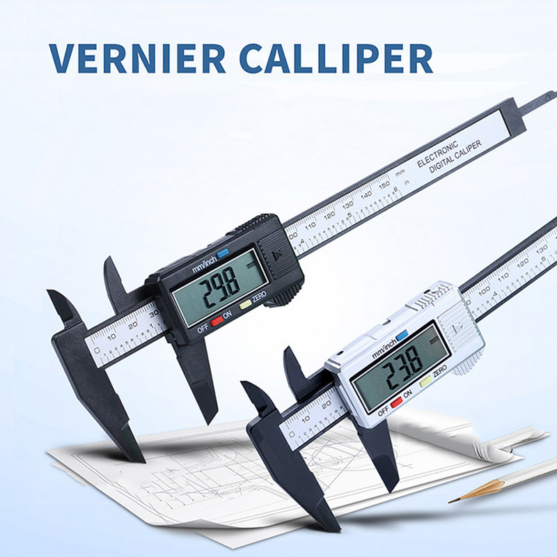 Elektrooniline LCD digitaalne nihik 6 tolli 150 mm 100 mm Vernier nihiku mikromeeter digitaalne joonlaud roostevabast terasest mõõteriistad