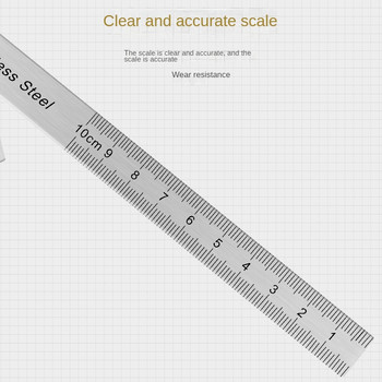 Издръжлива ъглова линийка с нониус 180-градусов транспортир Полукръг Индексиращ манометър от неръждаема стомана Дървообработваща измервателна линийка
