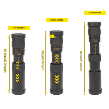 Φορητό τηλεσκόπιο 10-300X HD Monocular Zoom Ισχυρά κιάλια με βάση για τρίποδο και τηλέφωνο για κατασκήνωση