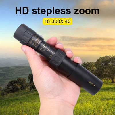 Telescop cu zoom monocular HD 10-300X Telescop portabil Binoclu puternic cu trepied și suport pentru telefon pentru camping, vânătoare