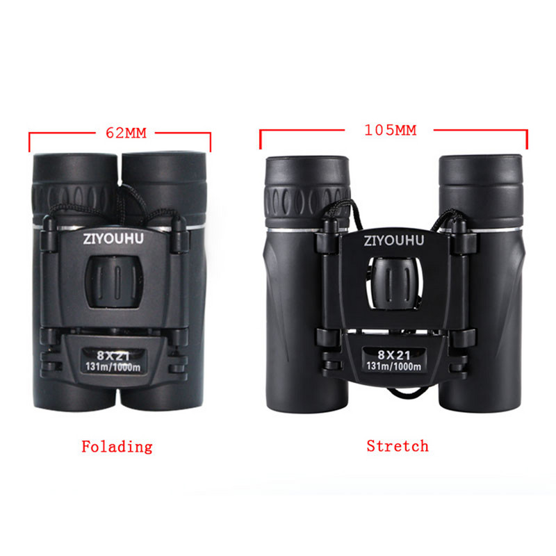 Ďalekohľad 8x21 s kompaktným zoomom, dlhým dosahom 1000 m, skladacím HD, výkonným mini ďalekohľadom BAK4, optikou FMC, poľovníctvom, športom, kempovaním