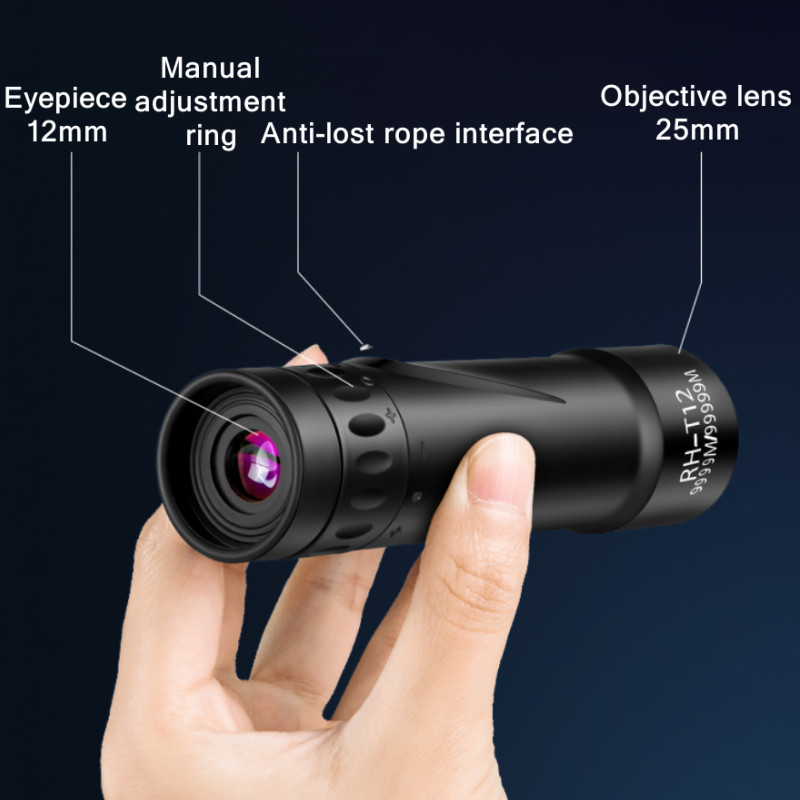 Visokokvalitetni HD moćni monokularni teleskop, prijenosni dalekozor, dalekometni teleskop, lov, kampiranje sa kopčom za telefon