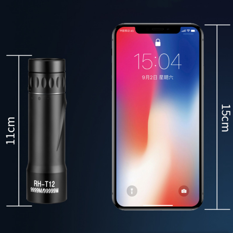 Visokokvalitetni HD moćni monokularni teleskop, prijenosni dalekozor, dalekometni teleskop, lov, kampiranje sa kopčom za telefon