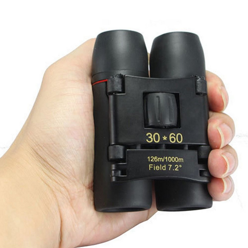 30x60 kompakti salokāmi binokļi jumta prizma kabatas ceļojumu teleskops ūdensizturīgs āra kempings
